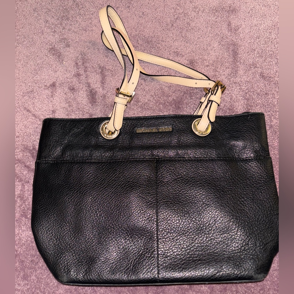 Michael Kors Black Leather Tote Bag